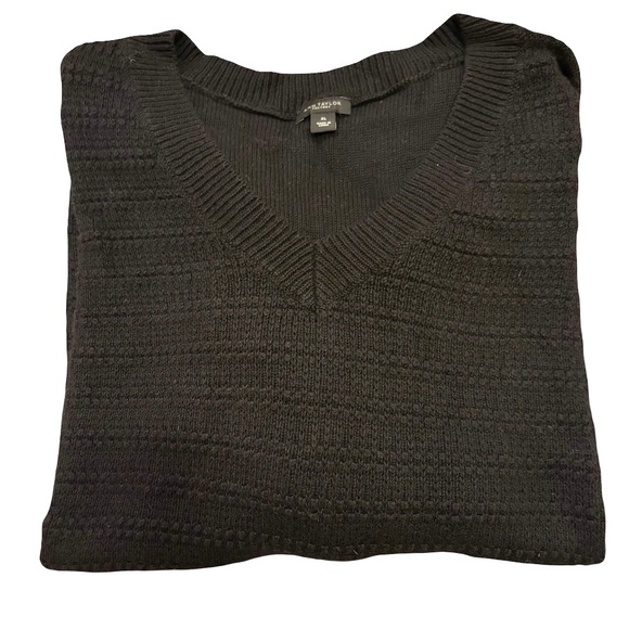 Ann Taylor Women’s XL Black V-Neck Sweater - Picture 4 of 6